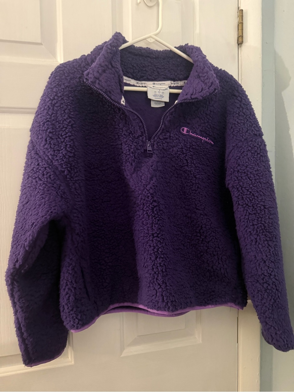 Champion Women’s Large Purple Sherpa Fleece Quarter Zip Pullover